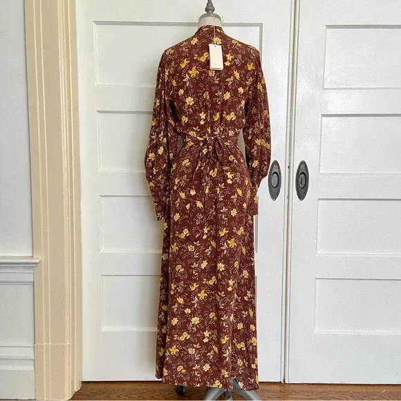 $498 Dôen Blossom Dress Cherrywood Winding Vine Floral - Picture 8 of 12